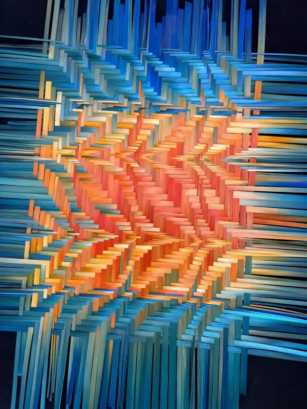 暮霞归鹜.道明竹编