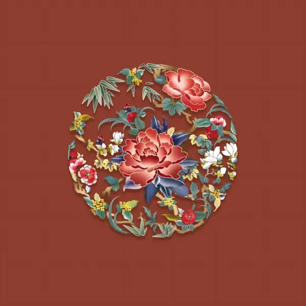 孟德芝蜀绣：玉堂富贵唐团纹肚兜纹样