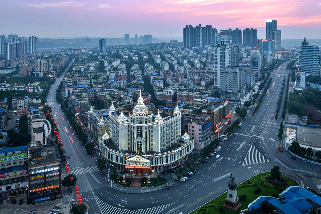 泸州山海大酒店俯瞰图夜景