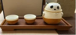 熊猫竹编快客杯·非遗瓷胎竹编便携茶具｜熊猫文创·游伟技能大师工作室·伴手礼