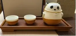 熊猫竹编快客杯·非遗瓷胎竹编便携茶具｜熊猫文创·游伟技能大师工作室·伴手礼