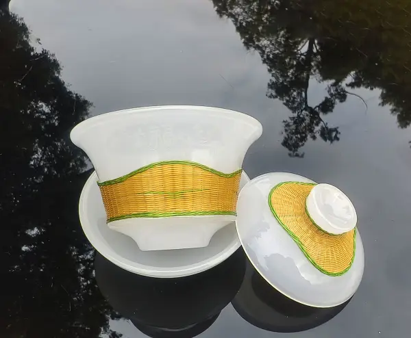 花间浮影熊猫盖碗
