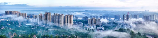 泸州市合江县俯瞰图云雾缭绕