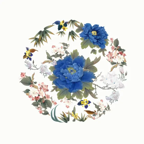 孟德芝蜀绣：玉堂富贵唐团纹肚兜纹样
