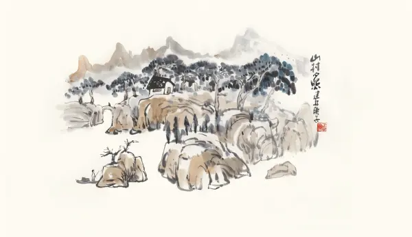 乡村夕照