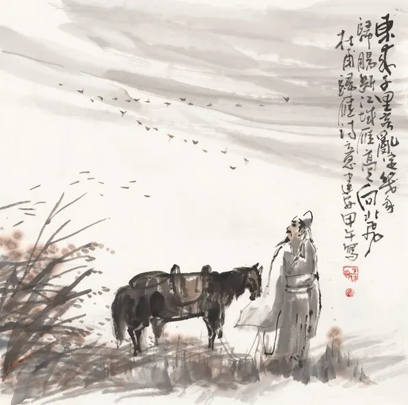杜甫归雁诗意图