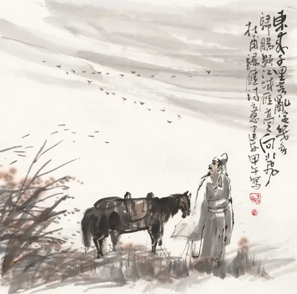 杜甫归雁诗意图
